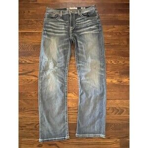 BKE Tyler Straight Leg Jeans  Men 34R Distressed Denim